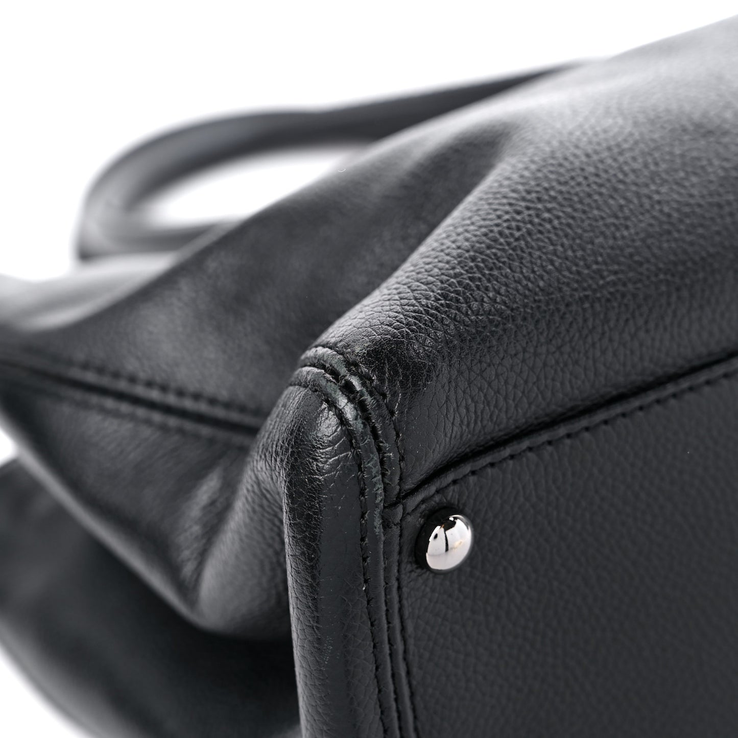 Calfskin Mademoiselle Lock Cerf Shopper Tote Black