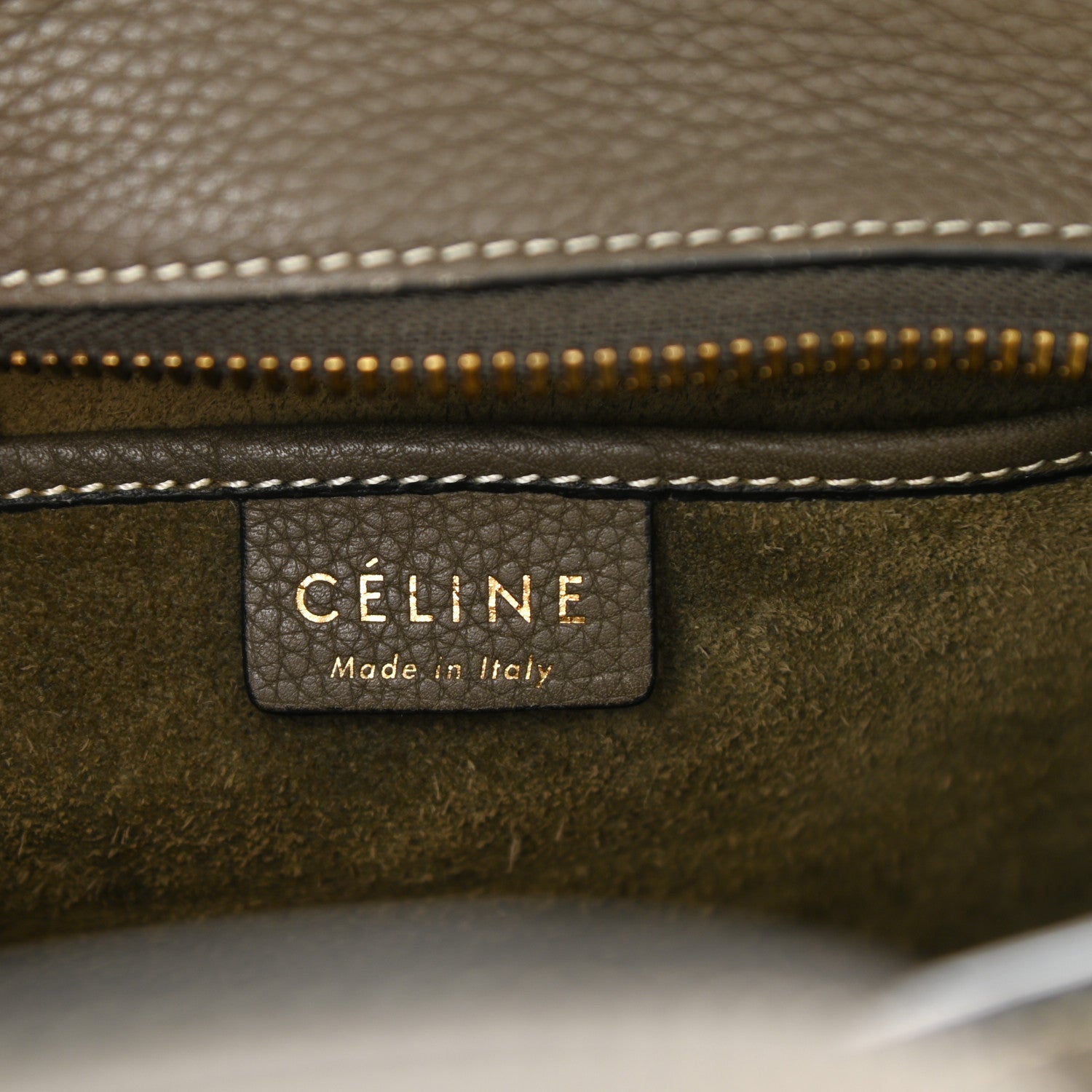 Celine Drummed Calfskin Nano Luggage Souris 6 of 9