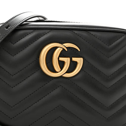 Gucci Calfskin Matelasse Small GG Marmont Chain Shoulder Bag Black 8 of 10