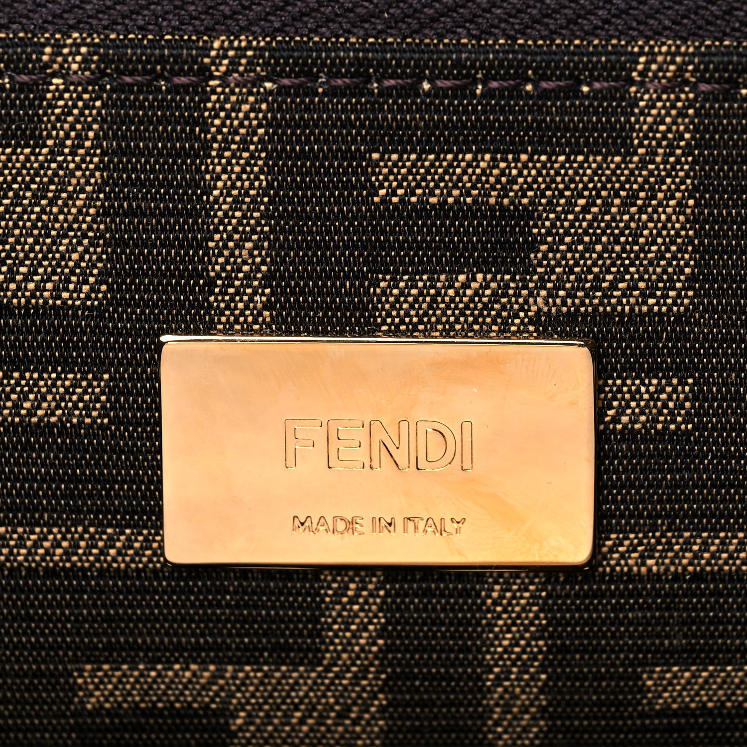 Fendi Fabric Jacquard FF 1974 Woven Knotted Medium Peekaboo Iconic Satchel Tobacco Moro 5 of 10