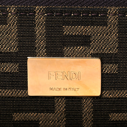 Fendi Fabric Jacquard FF 1974 Woven Knotted Medium Peekaboo Iconic Satchel Tobacco Moro 5 of 10