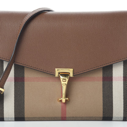Burberry Derby Calfskin House Check Small Macken Crossbody Bag Tan 8 of 10
