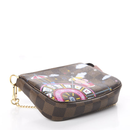 Louis Vuitton Damier Ebene 2020 Christmas Animation Big Wheel Mini Pochette Accessories Rose Ballerine 3 of 5