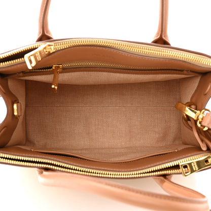 Prada Raffia City Calfskin Whipstitch Medium Paradigme Bag Naturale Caramel 5 of 22