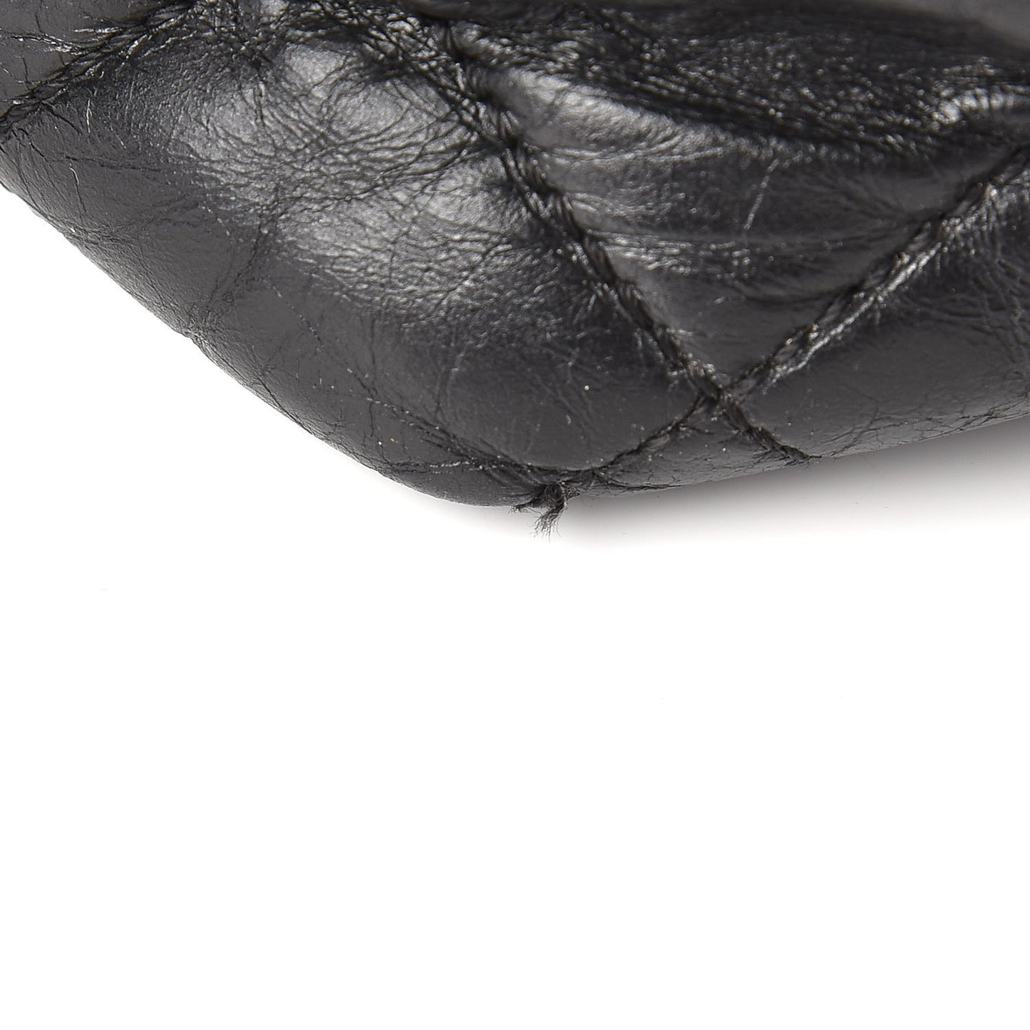 Glazed Calfskin Castle Rock Bowling Bag Black