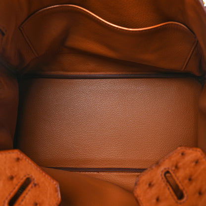 Hermes Ostrich Birkin 30 Gold 5 of 11