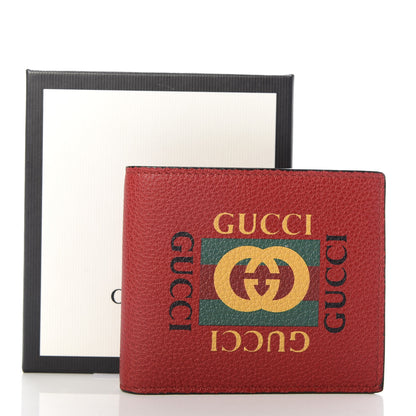 Gucci Calfskin Logo Bi-Fold Wallet Red 7 of 7