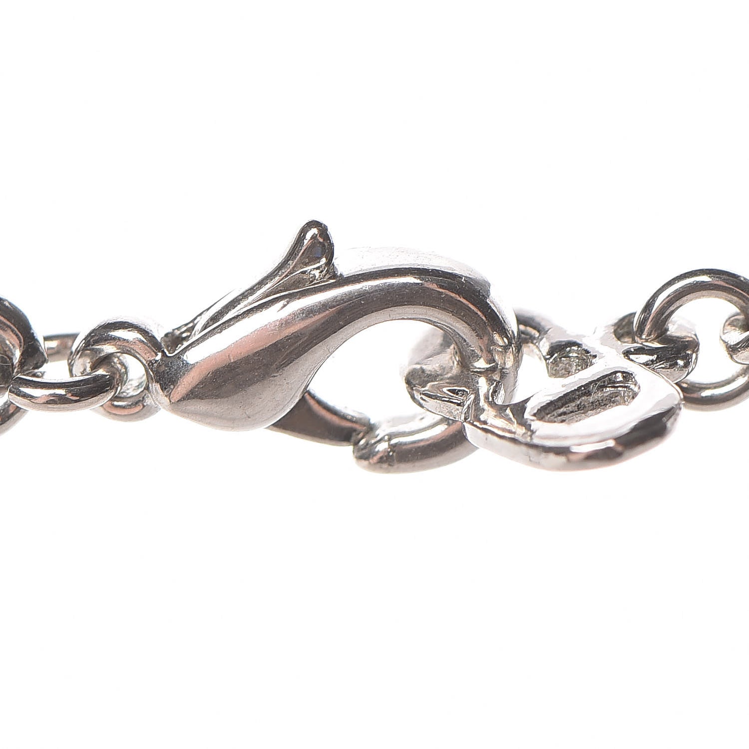 Christian Dior Crystal Saddle Bag Pendant Necklace Silver 4 of 6