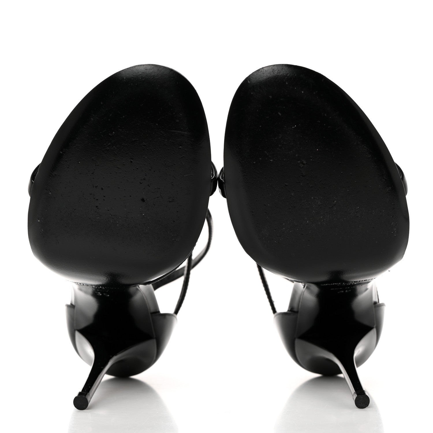 Saint Laurent Patent Cassandra 100 Ankle Strap Sandals 35 Black 5 of 9