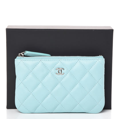 Chanel Lambskin Quilted Small Cosmetic Case Light Blue 9 of 9