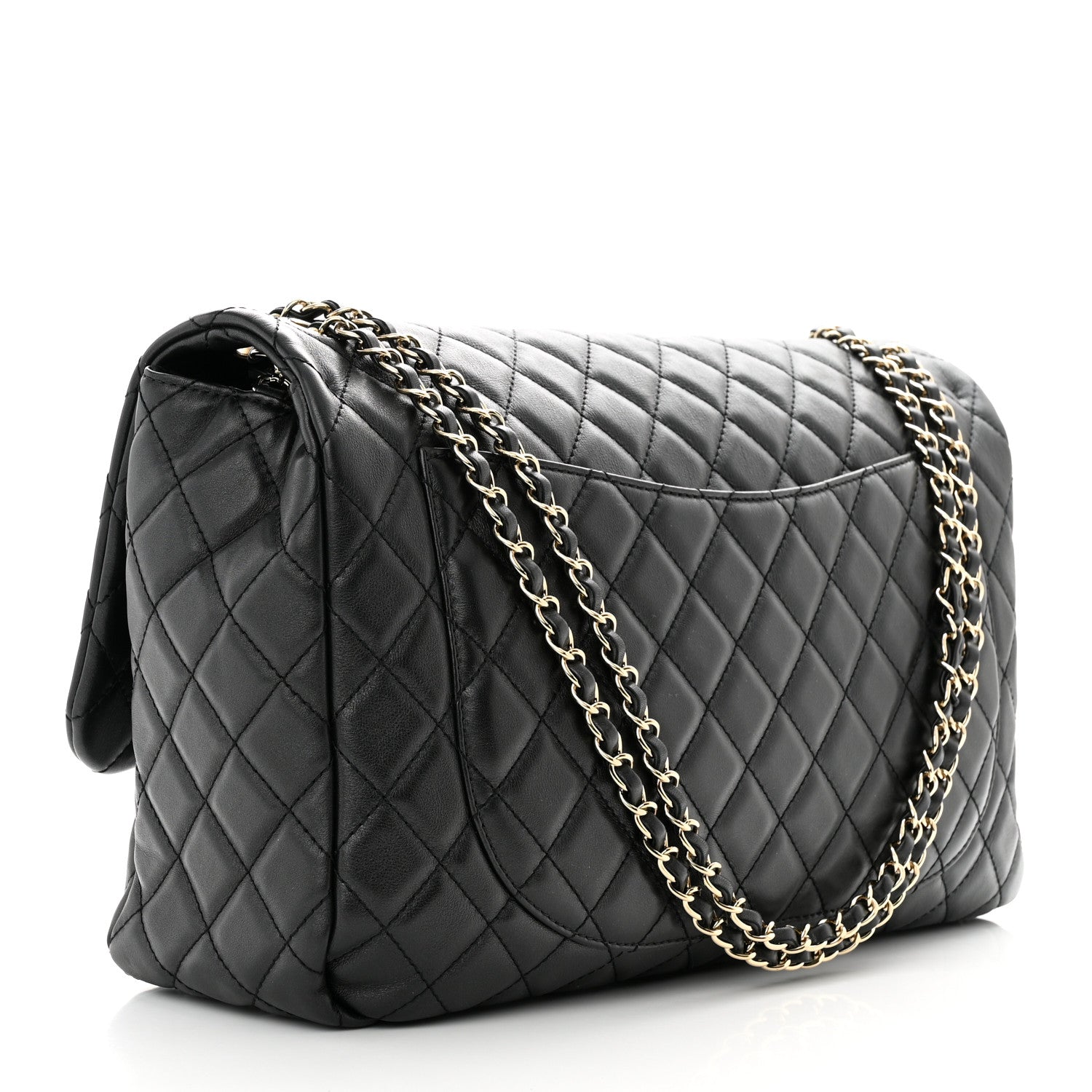 Chanel Metallized Calfskin Quilted Small XXL Travel Flap Bag Black 3 of 10