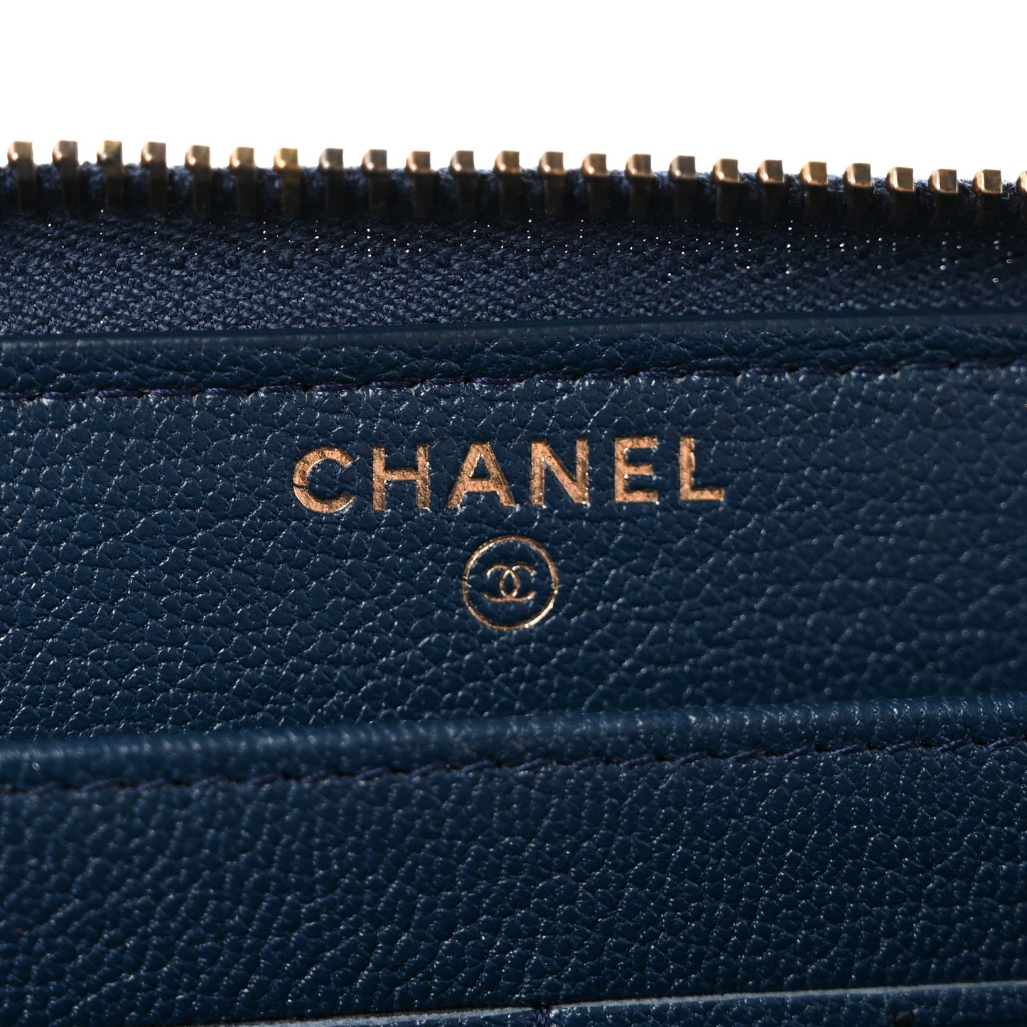 Patent Calfskin Quilted Large Gusset Zip Around Wallet Blue Blue