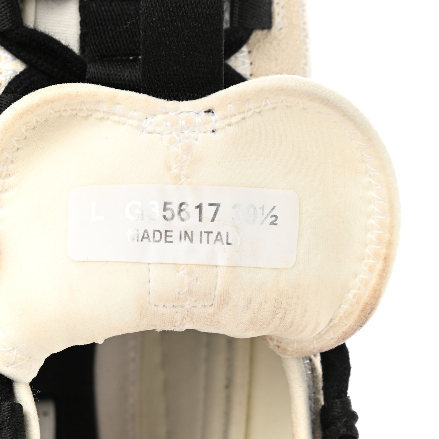 Velvet Calfskin Mixed Fibers CC Sneakers 39.5 Ivory Black