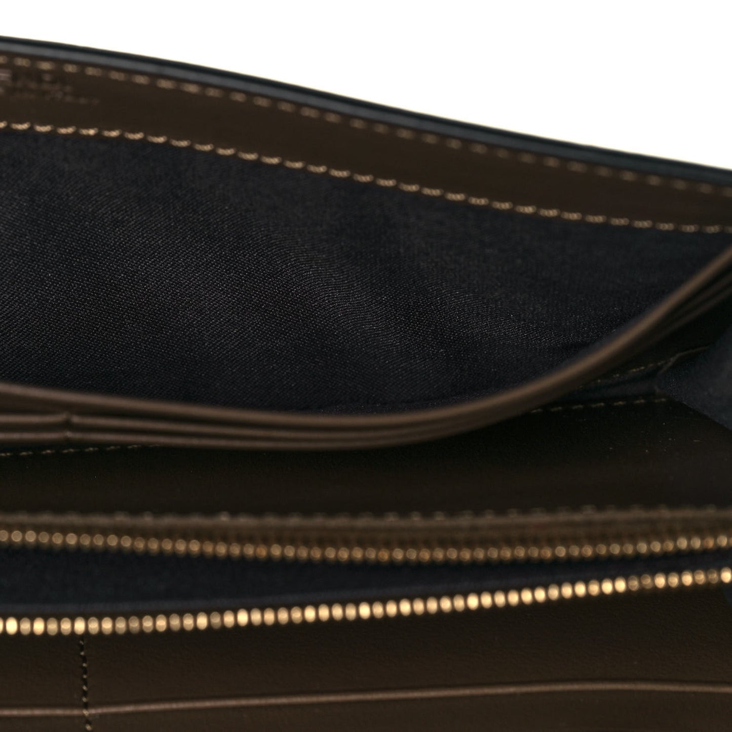 Vitello Soft F is Fendi Bi-Color FF 1974 Embossed Continental Envelope Wallet On Chain Maya Black