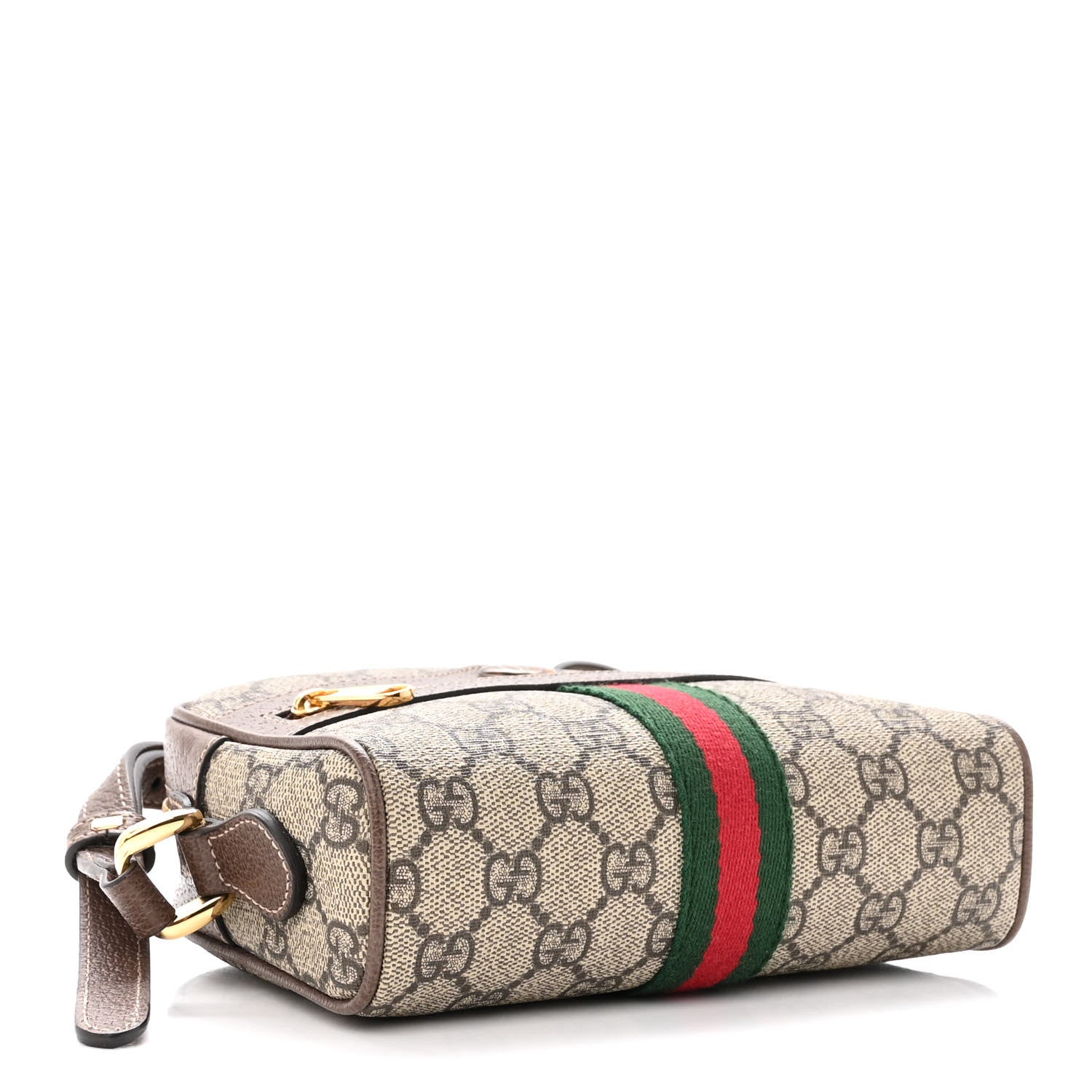 Gucci GG Supreme Monogram Web Mini Ophidia Shoulder Bag Brown 3 of 9