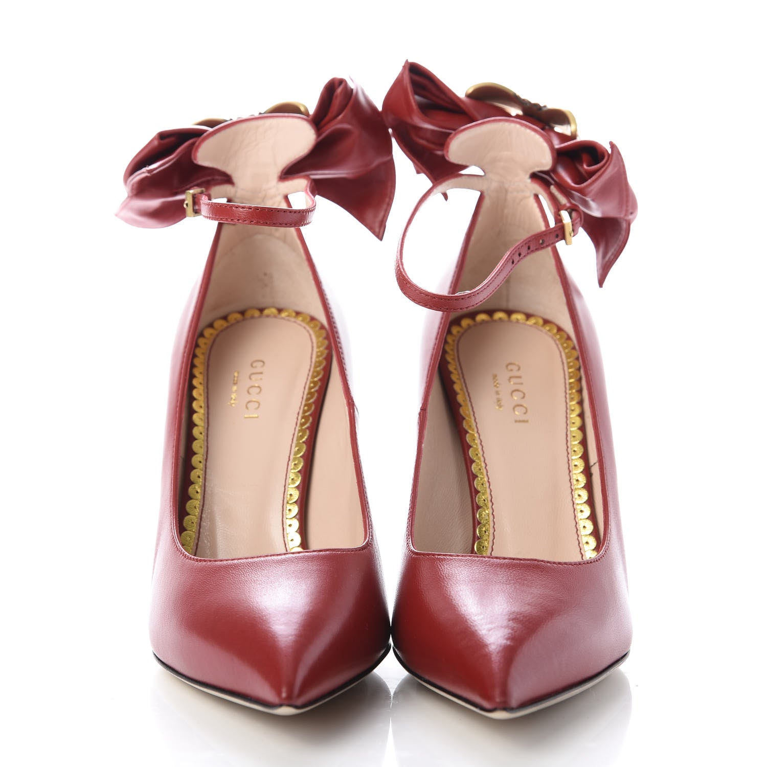 Gucci Nappa Queen Margaret Pumps 35.5 Hibiscus Red 2 of 9
