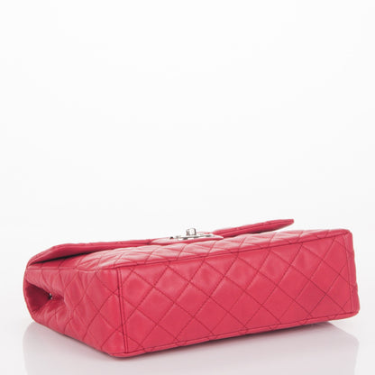 Chanel Washed Caviar Quilted Maxi Single Flap Fuchsia 4 of 7