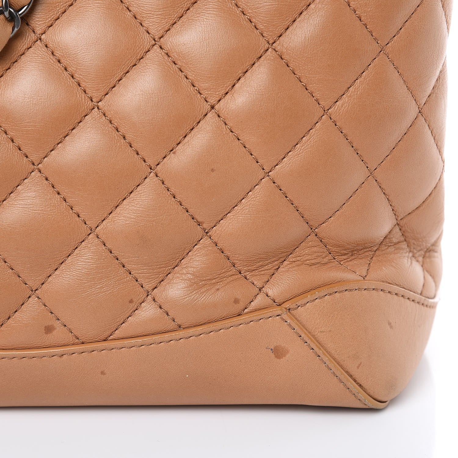 Chanel Calfskin Quilted Large Easy Shopping Tote Dark Beige 16 of 23