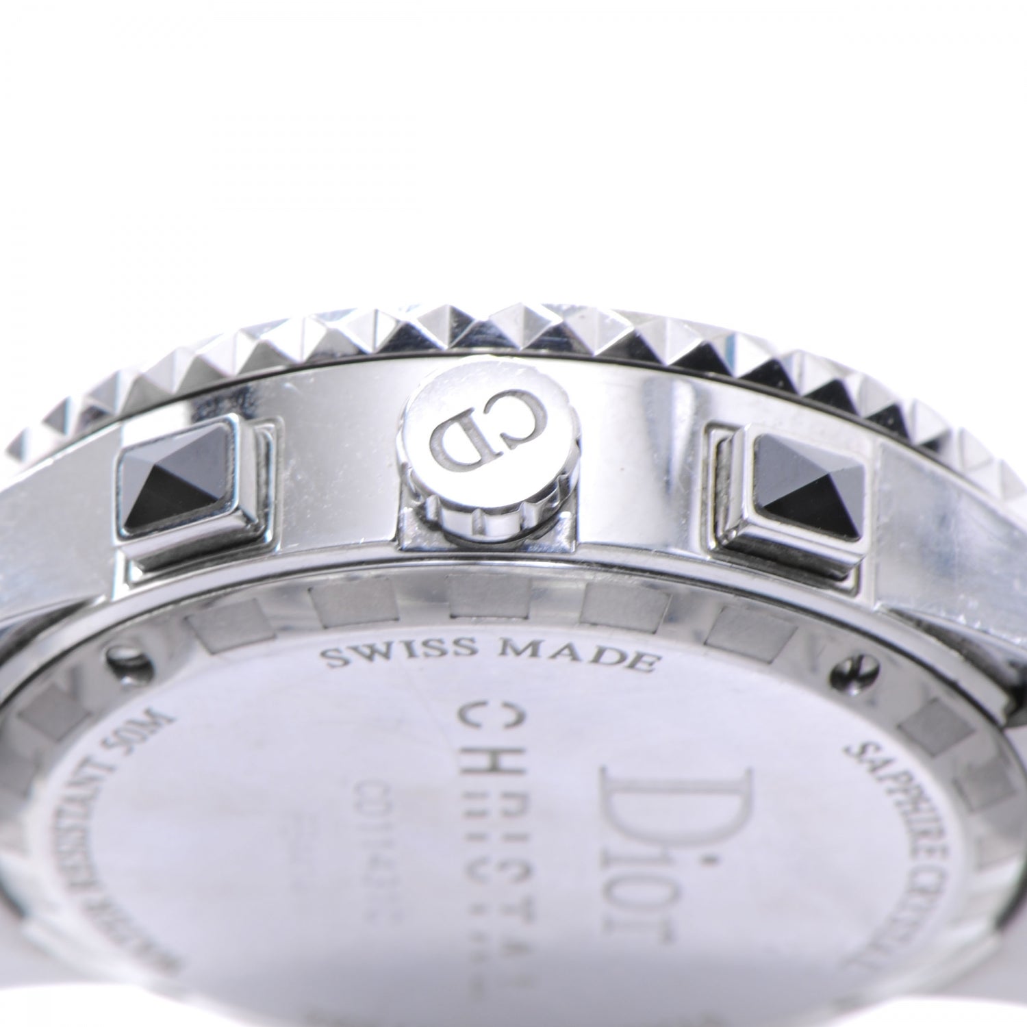 Christian Dior Stainless Steel Diamond Sapphire 33mm Christal Chronograph Quartz Watch Black 7 of 7