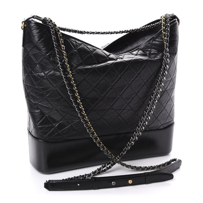 Chanel Aged Calfskin Quilted Maxi Gabrielle Hobo Black 3 of 10