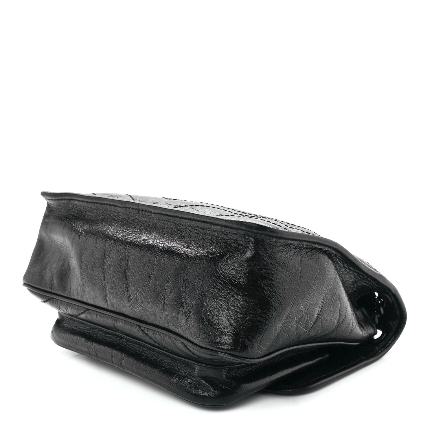 Saint Laurent Crinkled Calfskin Matelasse Monogram Medium Niki Chain Satchel Black 12 of 13