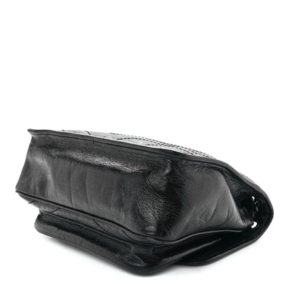 Saint Laurent Crinkled Calfskin Matelasse Monogram Medium Niki Chain Satchel Black 12 of 13