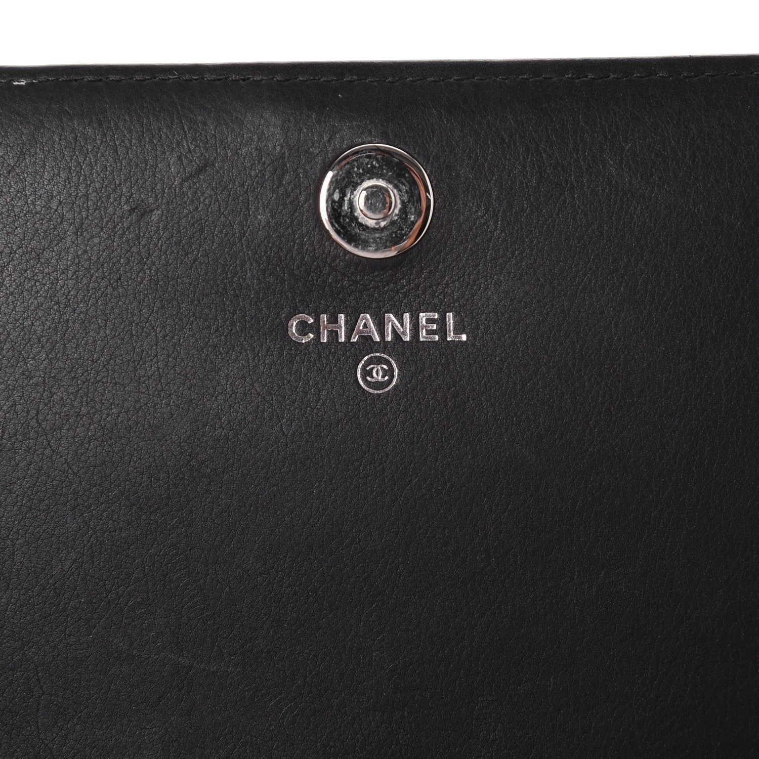 Chanel Calfskin Chevron Boy Wallet On Chain WOC Black 6 of 9