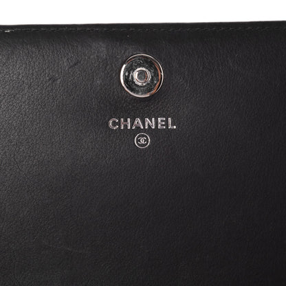Chanel Calfskin Chevron Boy Wallet On Chain WOC Black 6 of 9