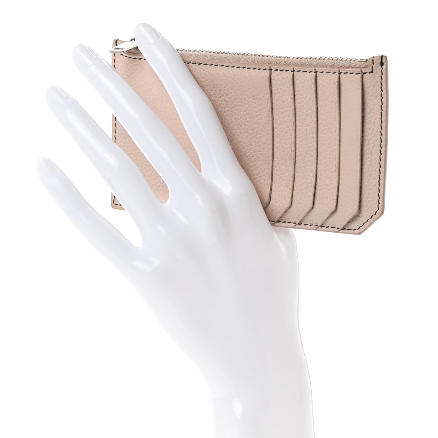 Calfskin 5 Fragments Zip Pouch Card Holder