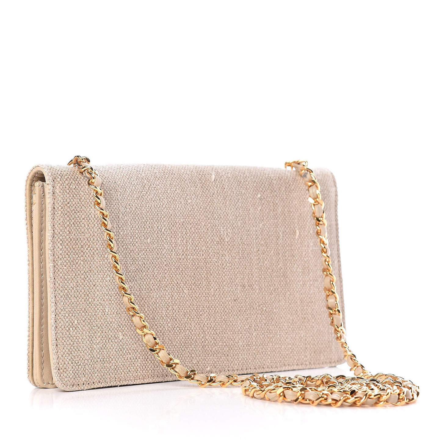 Linen Timeless CC Wallet on Chain WOC Beige