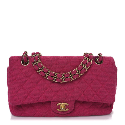 Chanel Tweed Quilted Medium Double Flap Fuchsia 1 of 14