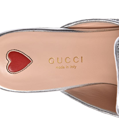 Gucci Glitter Womens Princetown Slippers 36.5 Silver 5 of 8