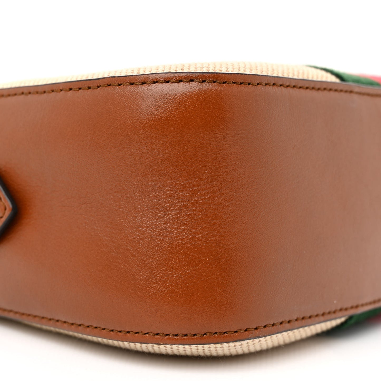 Vintage Canvas Web Shoulder Bag Sand Cuir