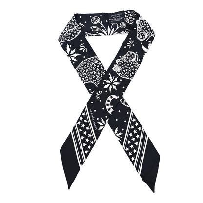 Hermes Silk Les Leopards Twilly Black White 1 of 3