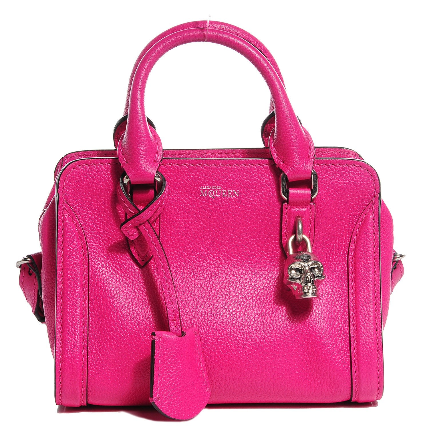 Alexander McQueen Grainy Calfskin Mini Padlock Zip Satchel Pink 1 of 7