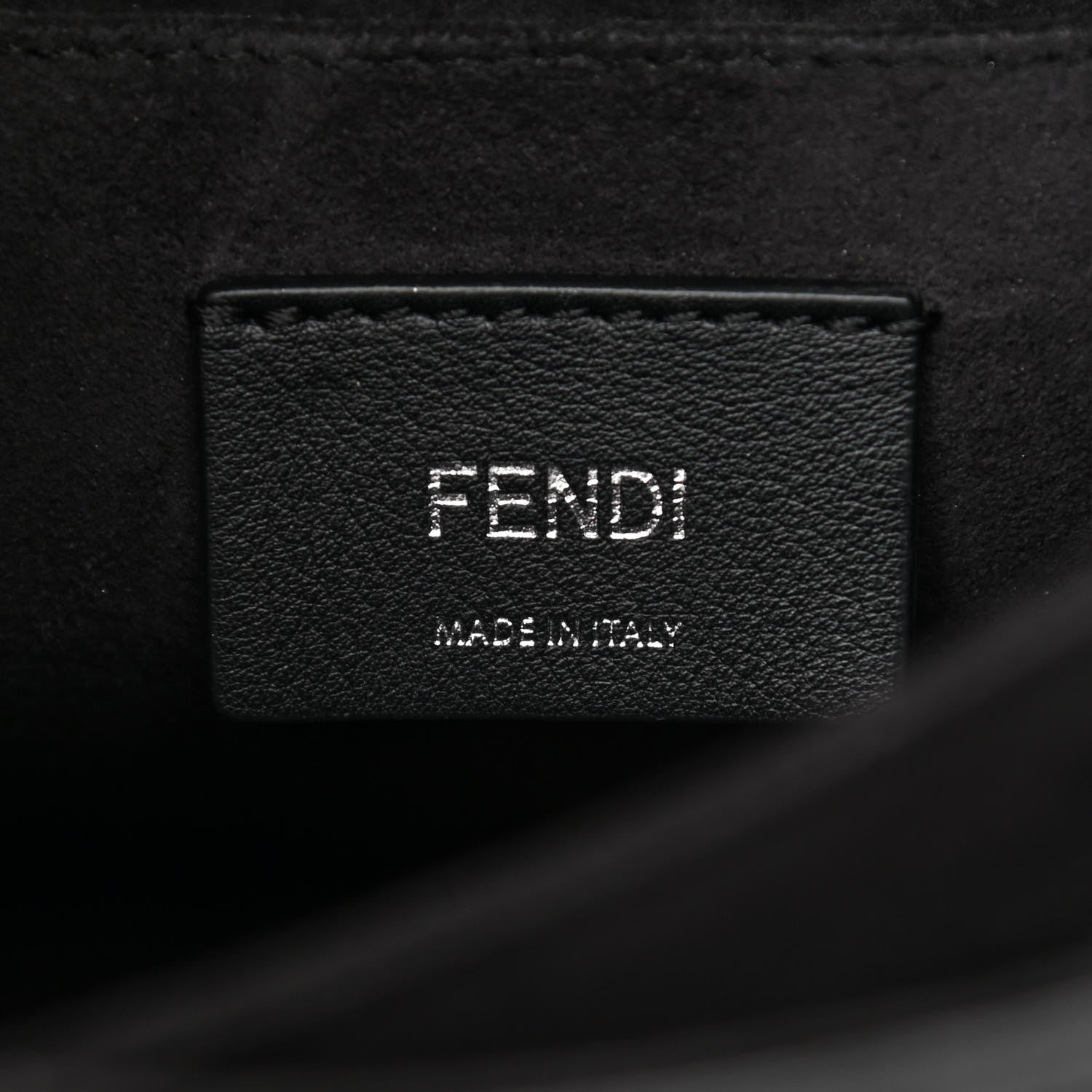Fendi Vitello Liberty Fun Fair Embossed Scalloped Kan I Shoulder Bag Black Multicolor 6 of 11