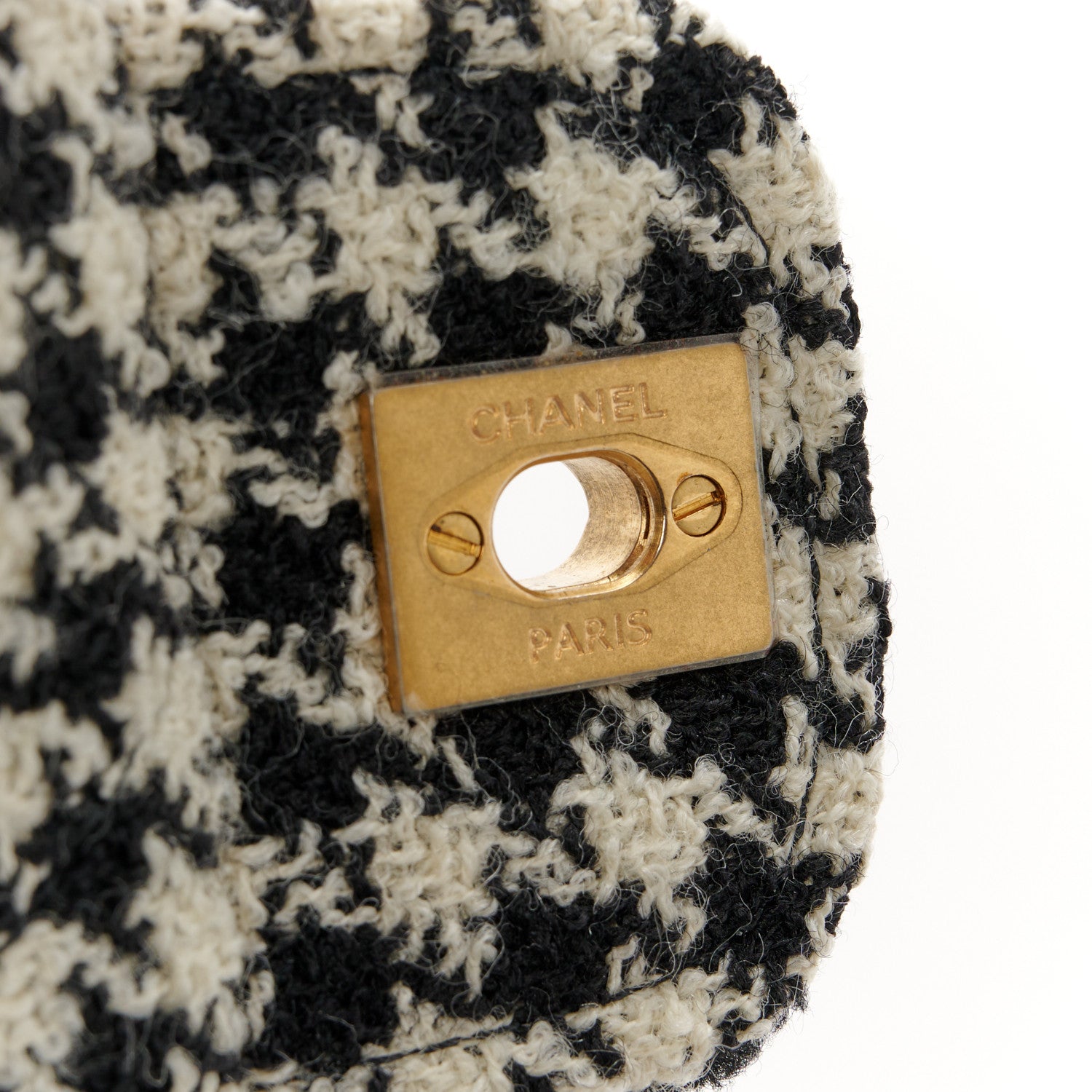 Chanel Shearling Sheepskin Tweed Quilted Single Flap Black 1658658