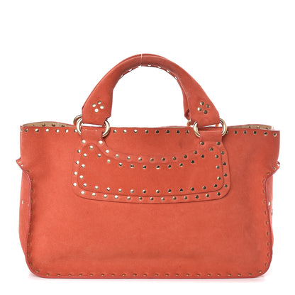 Celine Suede Studded Boogie Satchel Red 1 of 12