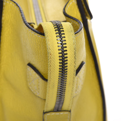 Celine Drummed Calfskin Micro Luggage Citron 18 of 19
