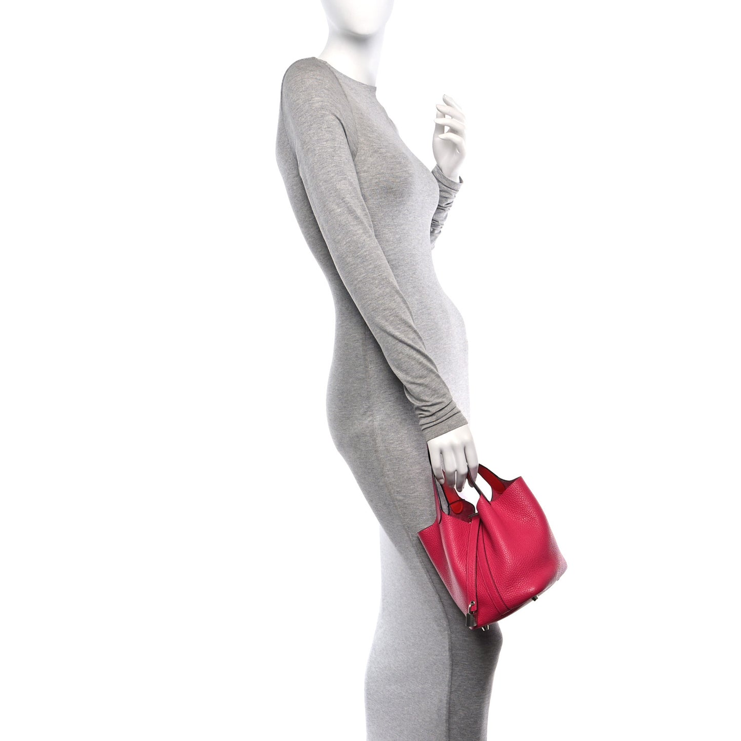 Taurillon Clemence Swift Eclat Picotin Lock 18 PM Rose Mexico Rouge De Coeur