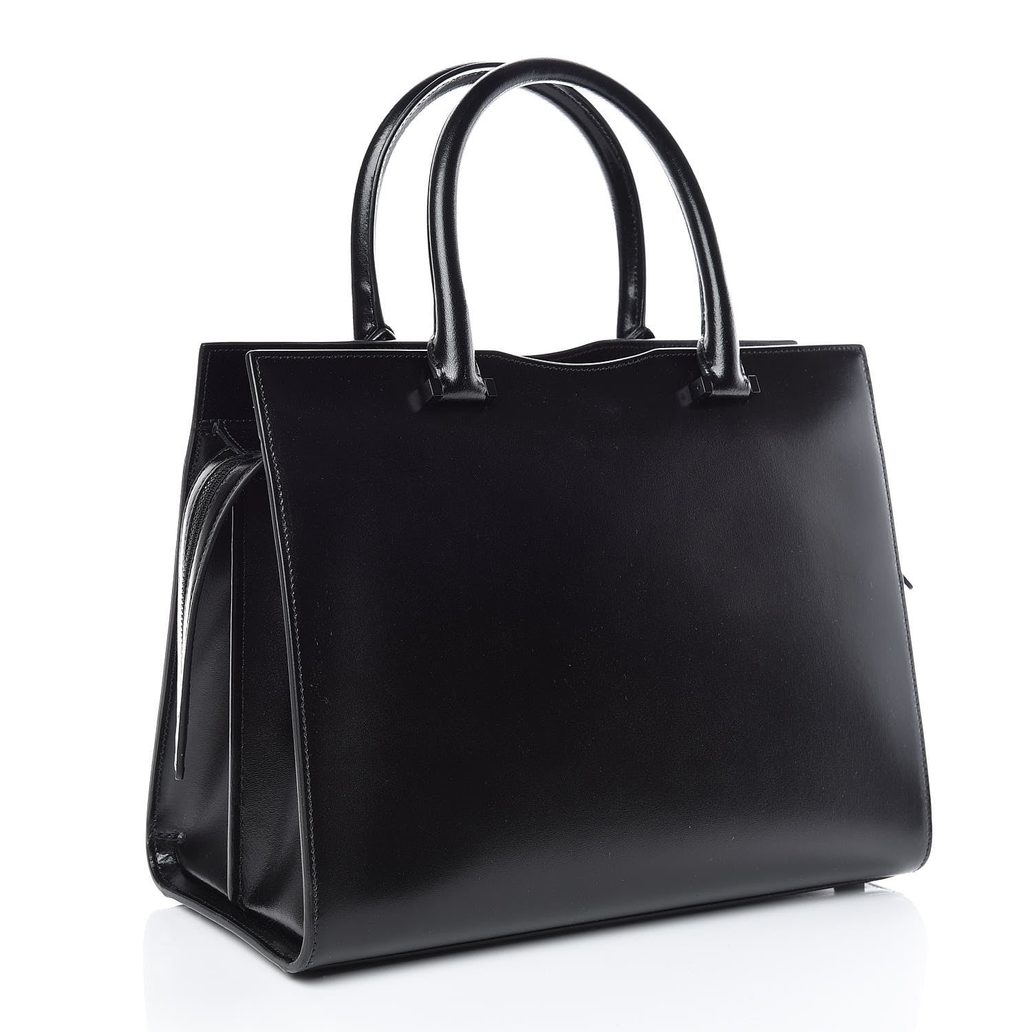 Saint Laurent Shiny Calfskin Medium Uptown Tote Black 3 of 10