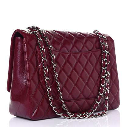 Chanel Caviar Quilted Maxi Single Flap Dark Red 3 of 15