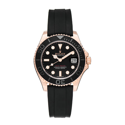 Rolex 18K Everose Gold Oysterflex 37mm Yacht-Master Watch Black 268655 1 of 5