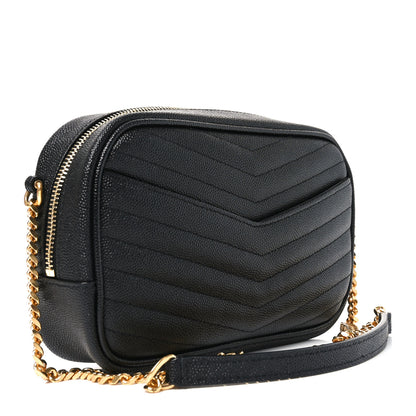 Saint Laurent Grain De Poudre Matelasse Monogram Mini Lou Camera Bag Black 3 of 10