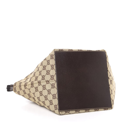 Gucci GG Monogram Small Web Handle Bucket Tote Dark Brown 4 of 10