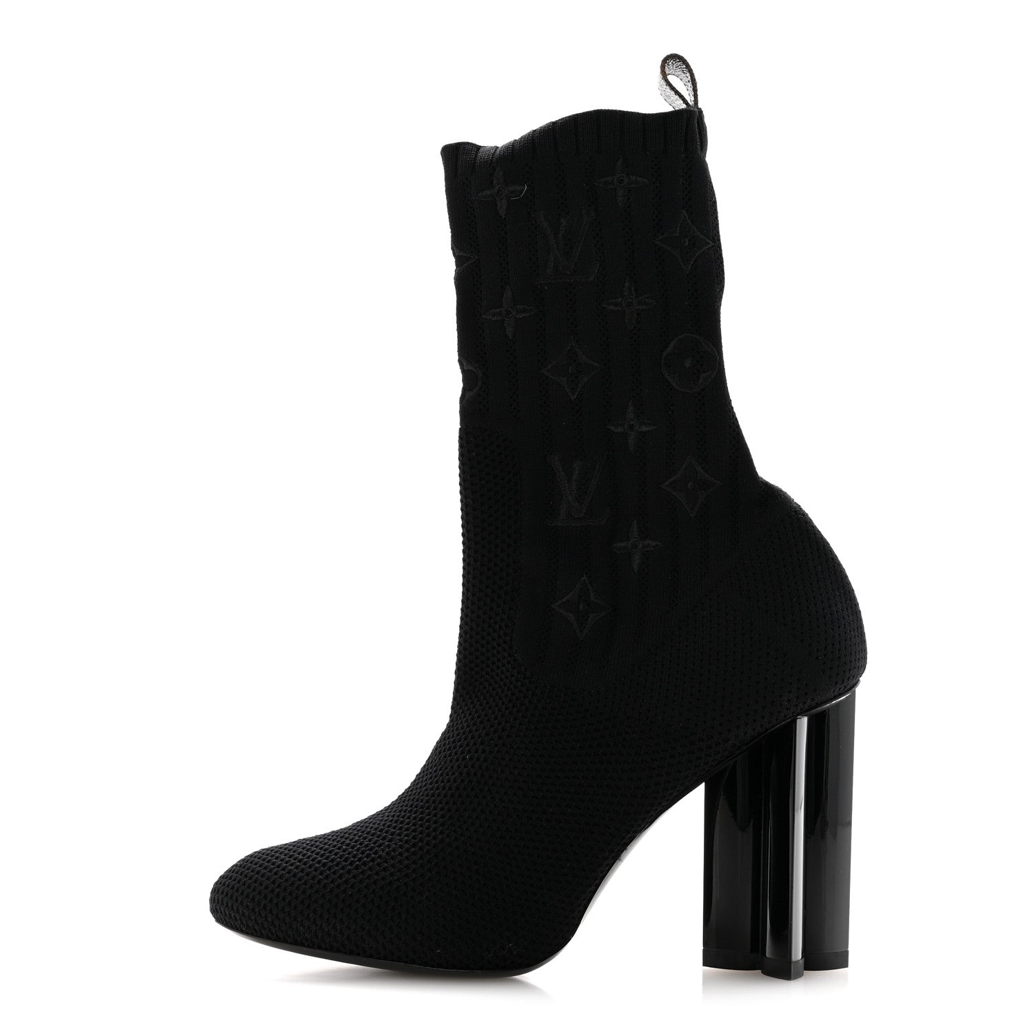 Louis Vuitton Monogram Stretch Fabric Silhouette Ankle Boots 38 Black 1 of 8