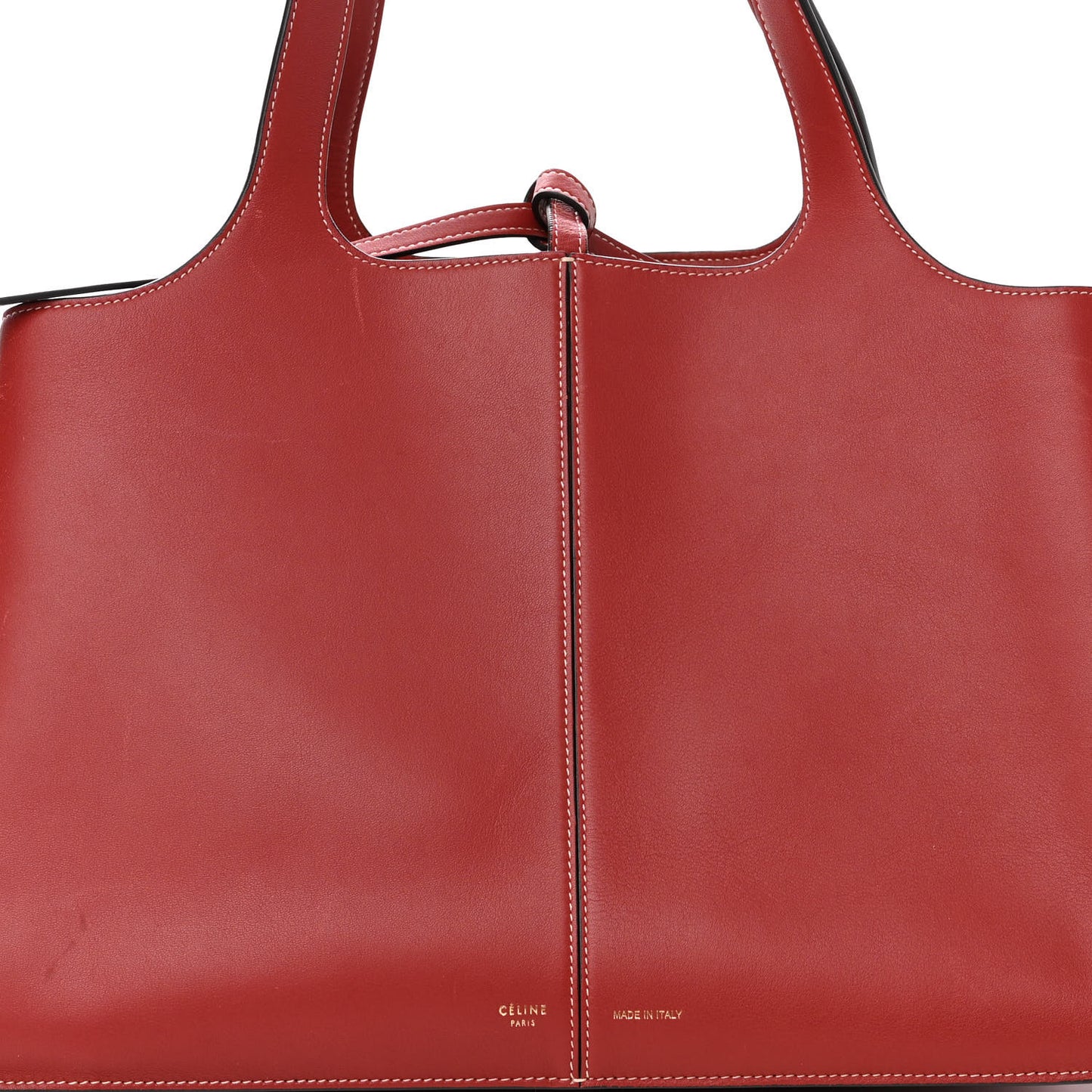 Calfskin Medium Tri-Fold Bag Red Wood