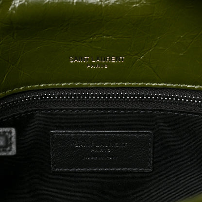 Saint Laurent Crinkled Calfskin Matelasse Monogram Medium Niki Chain Satchel Dark Pine 6 of 8