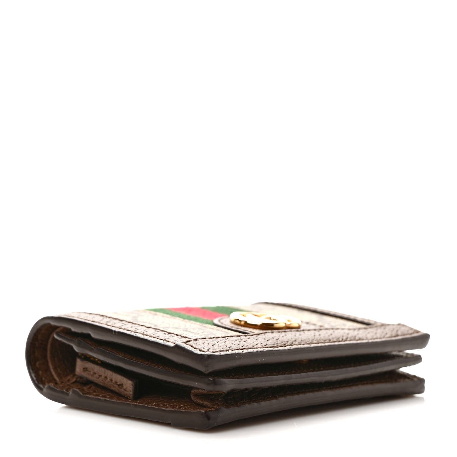 Gucci GG Supreme Monogram Web Ophidia Card Case Beige New Acero 4 of 6