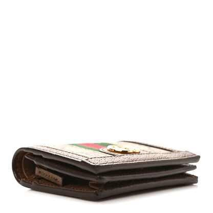 Gucci GG Supreme Monogram Web Ophidia Card Case Beige New Acero 4 of 6